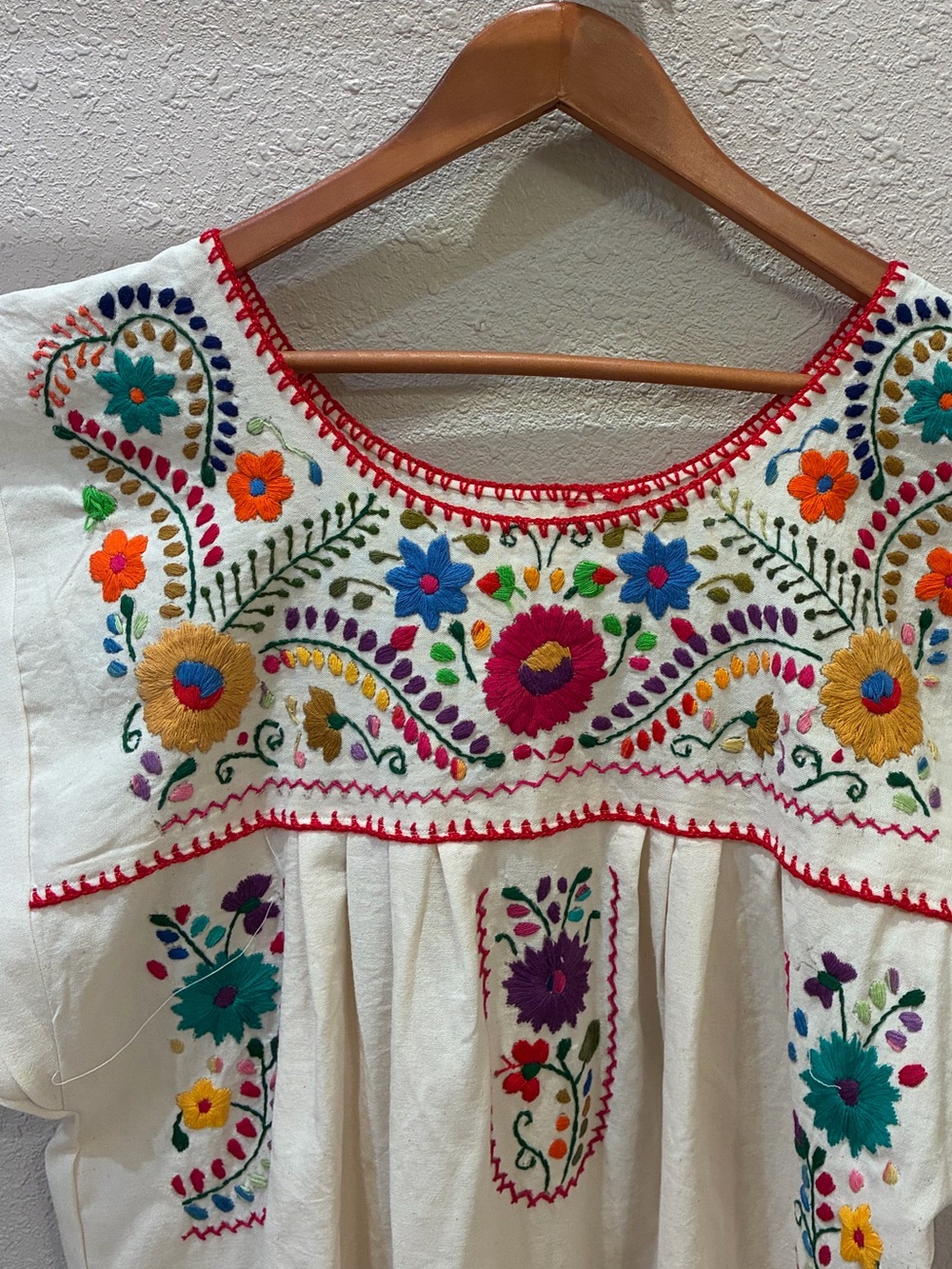 Handmade Embroidered Mexican Peasant Dress from Puebla, Mx. NWOT - Picture 6 of 7